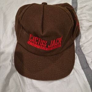 Cactus Jack Brown Cap with Red Embroidery